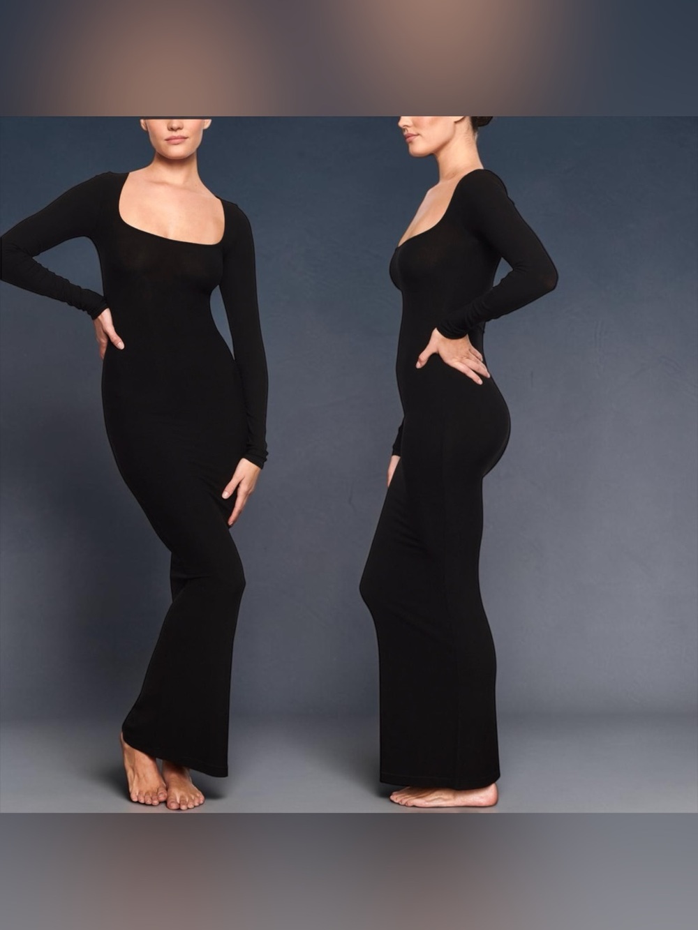 🖤 SKIMS Soft Lounge Long Sleeve Dress | Onyx | S